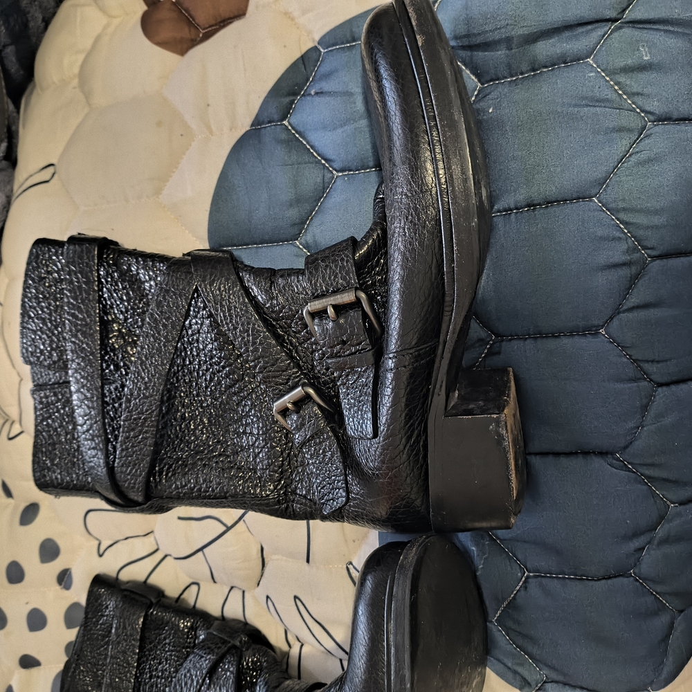 Miu Miu Black Ankle Boots with Zipper Closure and Textured Finish